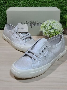 Superga 2750 Pearl Matte Canvas Sneakers - Grey Silver US Women's 9.5 NEW